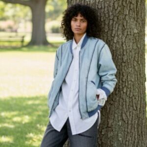 Sandrine Rose Bomber in Original Jacket By Free People